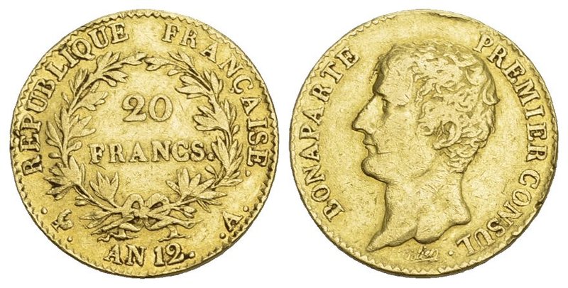 Frankreich Napoleon als Konsul, 1799-1804, 20 Francs AN 12 (=1803/04) A, Paris. ...