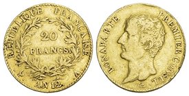 Frankreich Napoleon als Konsul, 1799-1804, 20 Francs AN 12 (=1803/04) A, Paris. KM 651, Frbg.480, vgl.de 
Mey 381, Brunk S.231, F85. GOLD, sehr schön...