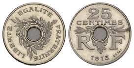 Frankreich 3. Republik, 1870-1940. 25 Centimes 1913. Essai. I Mazard 2142 b (R2). 
Fast Stempelglanz