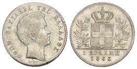 Greece. Otto I (1832-1862). AR 1 Drachmai 1833 A (23mm 4.46g). Munich mint.KM 20. Nicely toned and good extremely fine/almost uncirculated
