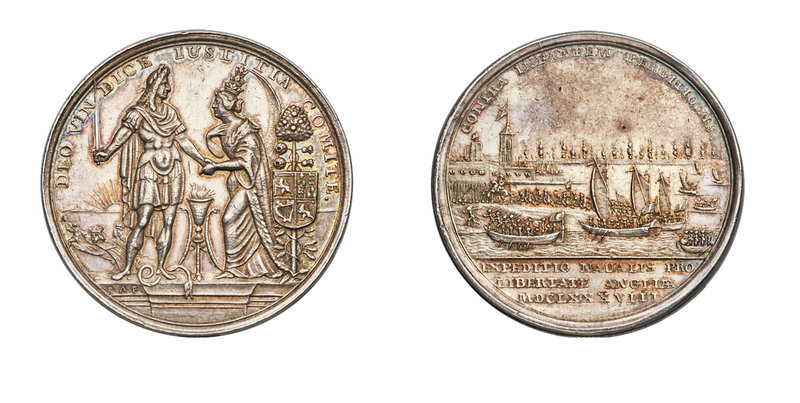 England William III. 1688-1702. AR Medal (48mm, 45.43 g, 12h) Medaille in Silber...