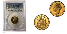 Great Britain George IV gold Proof 1/2 Sovereign 1826 PR64 Cameo PCGS, Royal mint, KM700, S-3804, WR-249. Fully appealing, with deeply toned saffron s...