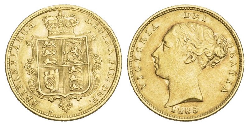 Great Britain - Kingdom Victoria 1/2 Sovereign 1885 KM 735.1, S. 3861 Au, 3.98 g...