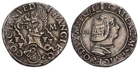 Italien / Italy Milano Galeazzo Maria Sforza Duca. 1466-1476, Milano.Testone o.J. GALEAZ ' M ' SF ' VICECOS ' DVX ' MLI ' QIT ' Geharnischte Büste des...
