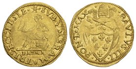 Italien Parma Italy Papal States. Paul III gold Scudo d'oro ND (1534-49) sehr selten B.957 bis unzirkuliert