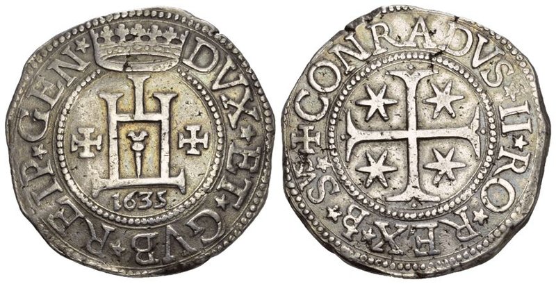 Italien Republik (Dogi Biennali), 1528-1797. Scudo stretto 1635, Genua. Dav. 390...