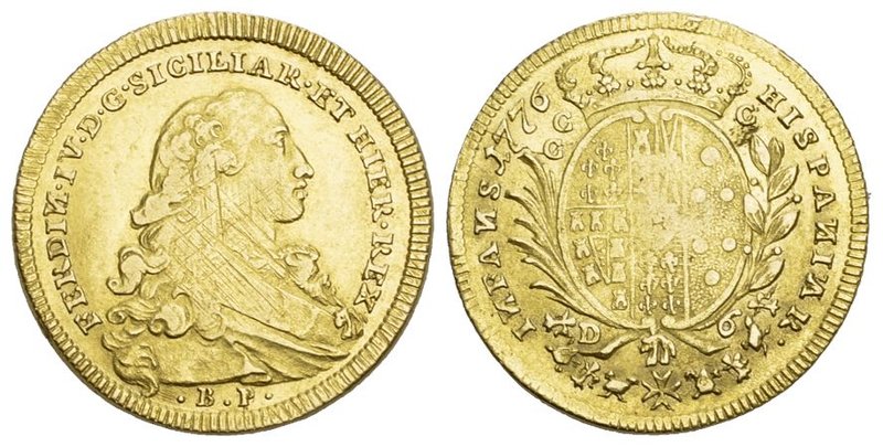 Italien Ferdinand IV. 1. Regierung, 1759-1799, 6 Ducati 1776 BP//CCC, Neapel. 8,...