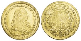 Italien Ferdinand IV. 1. Regierung, 1759-1799, 6 Ducati 1776 BP//CCC, Neapel. 8,78g.
Frbg.849; KM C.76 GOLD,bis unzirkuliert