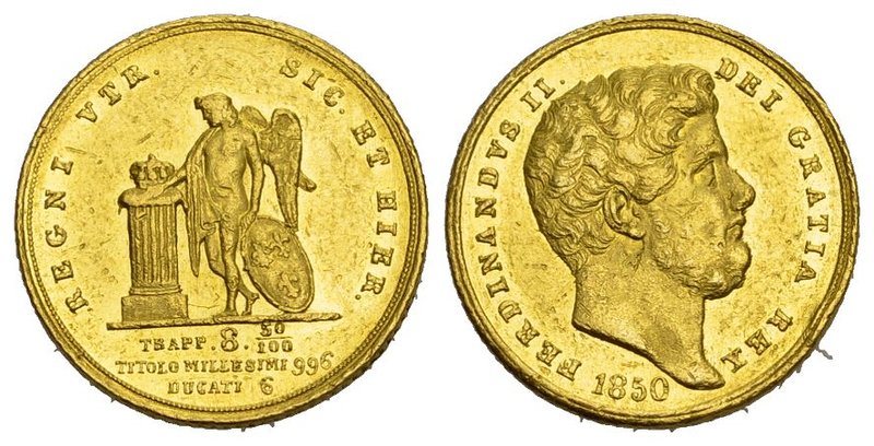 Italien Neapel Sizilien Ferdinand II., 1830-1859 6 Ducati 1850, Neapel. 7,54 g F...