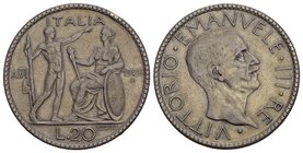 Italien Victor Emanuel III., 1900-1946. 20 Lire A VI/1928 R, Rom. Dav. 145; Pagani 673 sehr selten in dieser Qualität vorzüglich