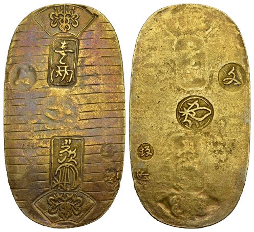 Japan Bunsei Ära, 1819 - 1828. AV Koban 1 Ryo . 13.2 g. . Fr. vgl. 14. KM C. 22 ...