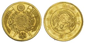 Japan JAPAN. 2 Yen, Year 3 (1870). Fr-48; Y-10. in Gold Fb.48 prächtige Erhaltung,
bis unzirkuliert