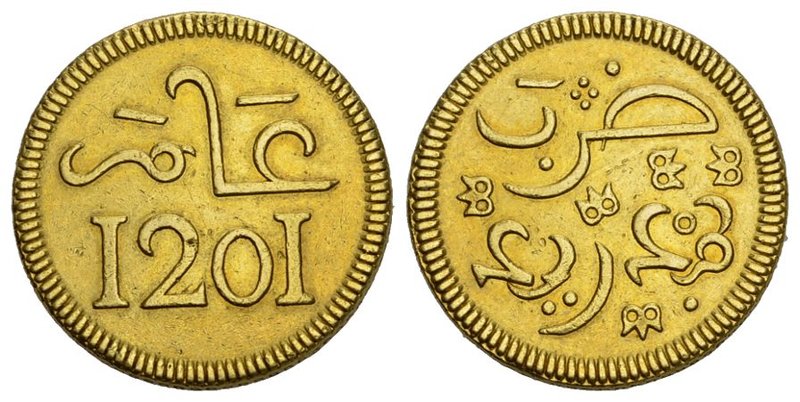 Marokko Mohammed III. Probe / Pattern 1757-1790. 10 Mithqual 1201 H. (1787), Mad...