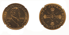 Monaco Rainier III., 1949-2005. 50 Francs 1974,Probe ESSAI auf sein 25jähriges Regierungsjubiläum. Probe (Essai) in Gold, von G. Simon; 46,92 g Feingo...