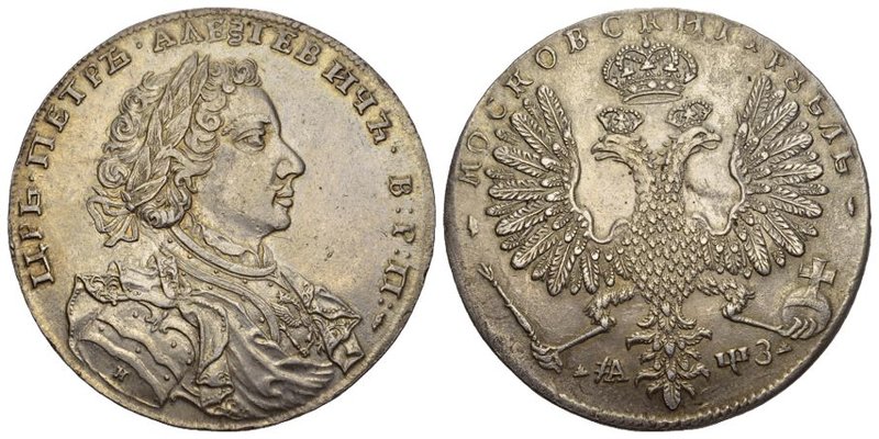 Russland / Russia Münzen des Zaren Peter I.
Rubel 1707 (kyrillisch), Moskau, Mü...