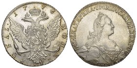 Russland / Russia ZARIN KATHARINA II., 1762-1796 Silbermünzen der Münzstätte St. Petersburg Rubel 1776,
St. Petersburg. 23,31 g. Bitkin 221; Dav. 168...