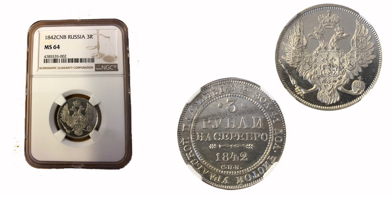Russland / Russia ZAR NIKOLAUS I., 1825-1855 Platinmünzen des Zaren Nikolaus I. ...