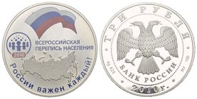 Russland 2010 3 Rubel in Silber , sehr selten 31.1g Auflage nur 7500 Stück in Kapsel, Prachtexemplar 
FDC Proof