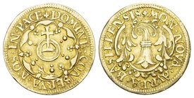 Schweiz / Switzerland / Suisse BASEL, Stadt Goldgulden o.J. (um 1640). (Fünfblättrige Rosette) MON · NOVA · AVREA · BASILEENSIS. Baselstab in reichver...