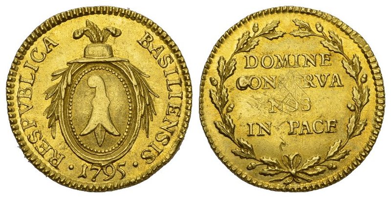 Schweiz / Switzerland / Suisse Basel Stadt Dublone 1795. 7.51 g. D.T. 736a. HMZ ...