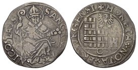Schweiz / Switzerland / Suisse Fribourg, Stadt. AR Dicken o.J. (um 1650) (29 mm, 9.62 g). Av. MONETA NOVA FRIBVRGENSI, Adler über Burg. Rv. SANCTVS NI...