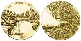Schweiz / Switzerland / Suisse LUZERN, KANTON Goldmedaille 1978. Auf die 800-Jahrfeier der Stadt Luzern. 48,78 g.
GOLD. 900 fein. FDC