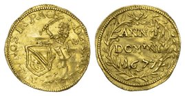 Schweiz / Switzerland / Suisse Zürich 1/4 Dukat 1677. Fr. 467; HMZ 2­1144k. 0,88 g. s.selten GOLD. Fast vorzüglich