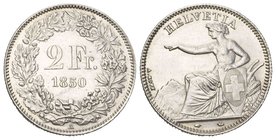 Schweiz / Switzerland / Suisse EIDGENOSSENSCHAFT 2 Franken 1850 A, Paris. Divo 2; HMZ 2-1201a.
Leicht gereinigt. Vorzüglich bis unzirkuliert