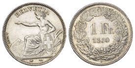 Schweiz / Switzerland / Suisse Eidgenossenschaft. 1 Franken 1851 A. HMZ 21203b. überdurchschnittliche Erhaltung 
bis unzirkuliert