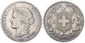 Schweiz / Switzerland / Suisse Eidgenossenschaft. 5 Franken 1904 B, Bern. 24.94 g. Divo 212. HMZ 2-1198j. Sehr selten in dieser Erhaltung / Very rare ...