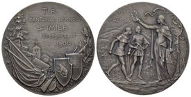 Schweiz, St. Imier. Silbermedaille 1900 (45 mm, 39.61 g) zum Kantonalen Schützenfest. Richter 244a.
Fast unzirkuliert.