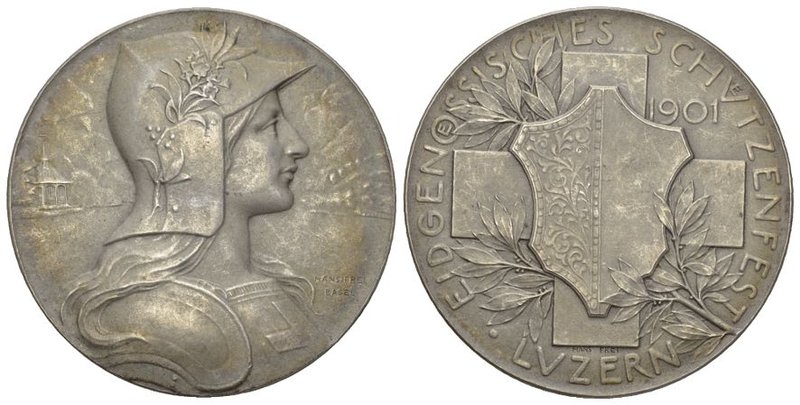 Schweiz, Eidgenossenschaft. AR Medaille 1901 (45 mm, 35.11 g), auf das Eidgenöss...