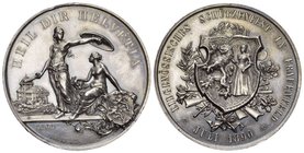 Schweiz, Thurgau. Frauenfeld. AR Medaille 1890 (45 mm, 38.41 g), auf das Eidgenössische Schützenfest in Frauenfeld. Richter 1250c. FDC.