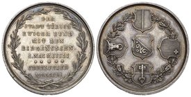 Schweiz / Switzerland / Suisse Zürich. AR Medaille 1851 (41 mm, 38.45 g), auf die Jubelfeier von Zürich zum Eintritt in den Bund.
SM 264. Fein getönt...