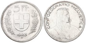 Schweiz 1923 5 Franken Silber 25g KM 11 selten bis unzirkuliert