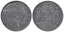 Belgien 1947 5 Francs Zink KM 129,1 selten bis unz