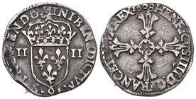 Frankreich 1608 1/4Ecu Silber 9,7g selten KM 47 ss