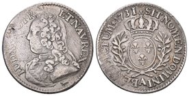 Frankreich 1731 1/4 Ecu Silber GAD 139 selten ss+