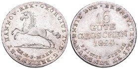 Hanover 1824 16 Gute Groschen Silber 11,7g selten bis unz