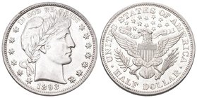 USA 1893 1/2 Dollar Silber prächtige Qualität fast unzirkuliert