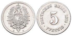 Deutschland 1875 D 5 Pfennig Cu-Ni KM 3 selten unzirkuliert