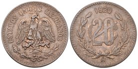 Mexiko 1920m 20 Centavo Kupfer Selten vz-unz