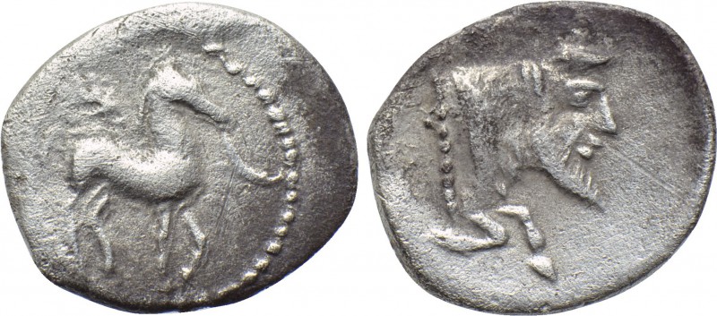 SICILY. Gela. Litra (465-450 BC). 

Obv: Bridled horse advancing right; wreath...