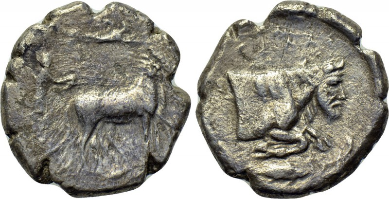 SICILY. Gela. Tetradrachm (Circa 430-425 BC). 

Obv: Charioteer driving quadri...
