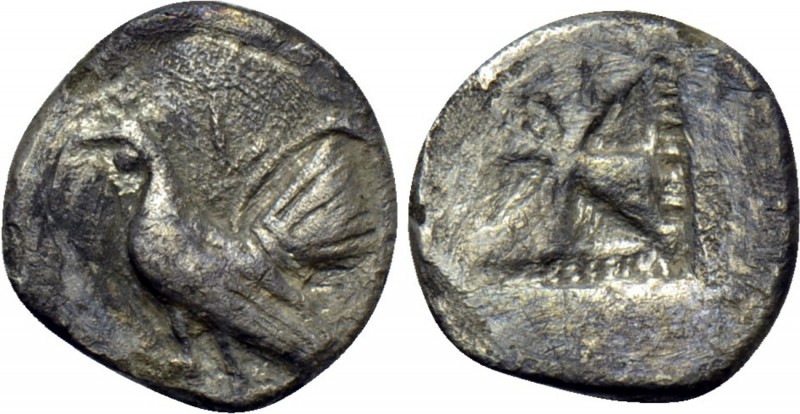 SICILY. Himera. Obol (Circa 530-483/2 BC). 

Obv: Cock standing left.
Rev: Mi...