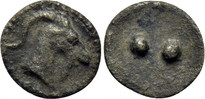 SICILY. Himera. Hexas (Circa 479-409 BC). 

Obv: Head of goat right.
Rev: Two...