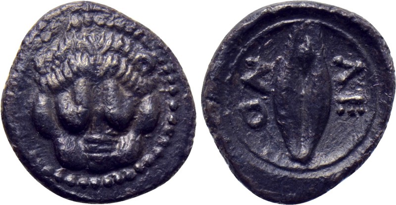 SICILY. Leontinoi. Litra (Circa 476-466 BC). 

Obv: Facing lion's scalp.
Rev:...