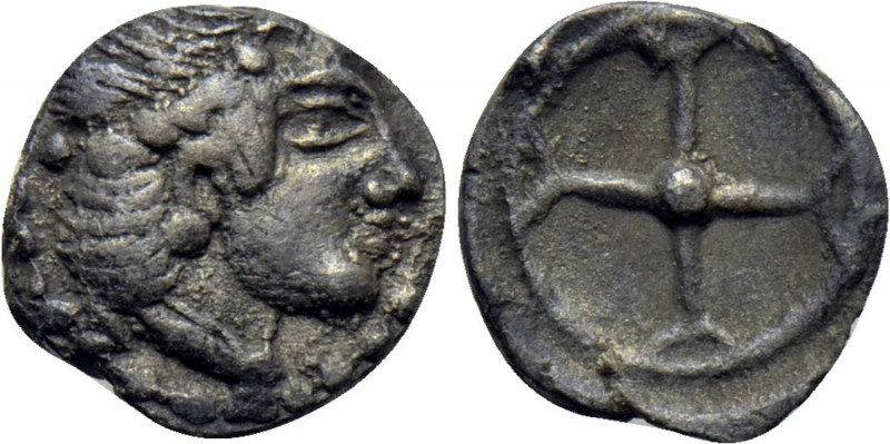 SICILY. Syracuse. Hieron I (478-466 BC). Litra. 

Obv: Diademed head of Arethu...