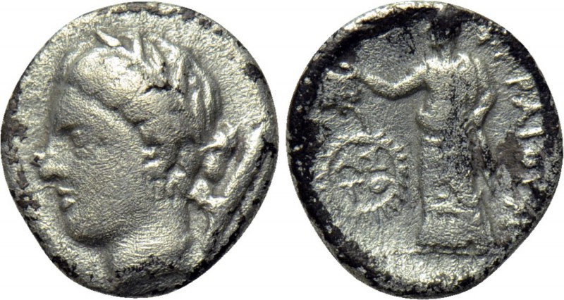 THESSALY. Pherai. Hemidrachm (Circa 302-286 BC). 

Obv: Wreathed head on Ennod...