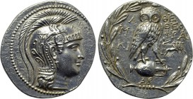 ATTICA. Athens. Tetradrachm (137/6 BC). New Style Coinage. Miki- and Theophra-, magistrates.
